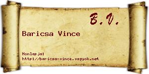Baricsa Vince névjegykártya